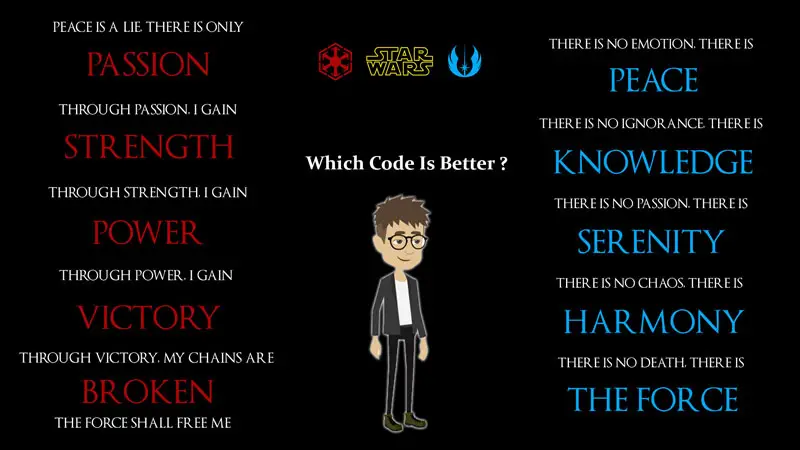 star wars sith code vs jedi code
